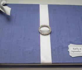 Wedding Guest Book/Photo Guestbook/Wedding Album w/Rhinestone Brooch (Custom Colors Available)